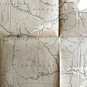 Map Coal Outcrops 1878 KKK Geological Greene County Pennsylvania Victorian DWZ1